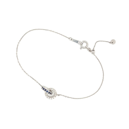 Double Loop Dia/Sapphire Bracelet 0.1/0.1ct