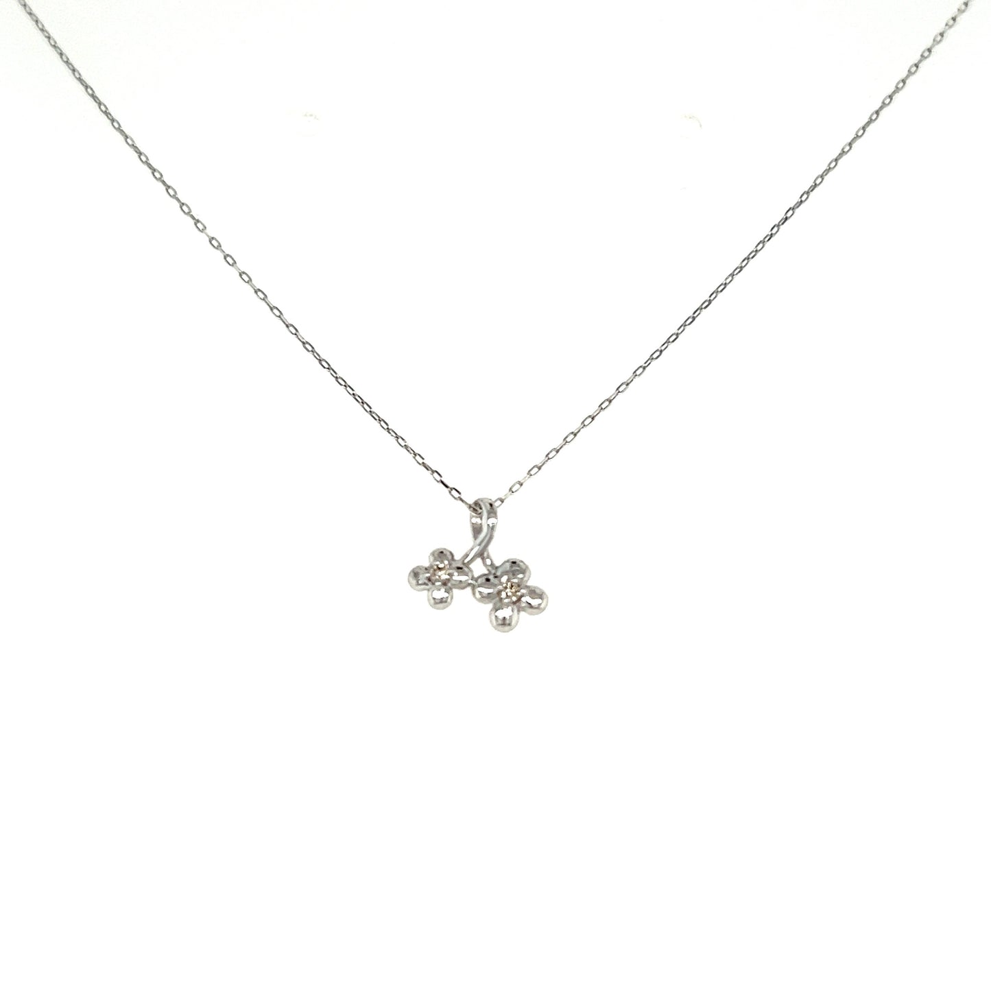 Twins Flower Necklace 0.02ct