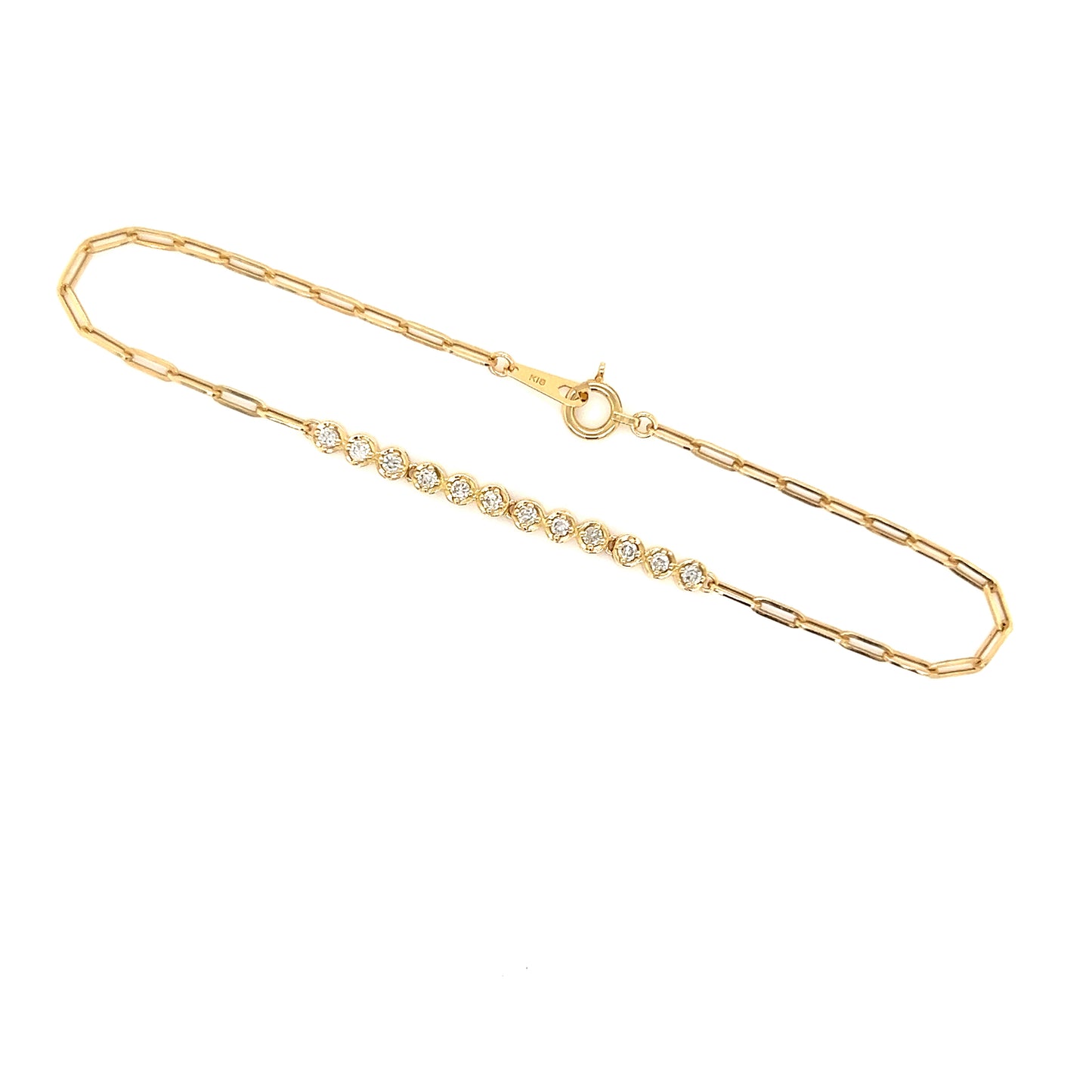 Paperclip Row Bracelet 0.2ct