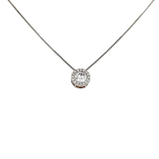 CGL Halo Necklace 0.323/0.08ct