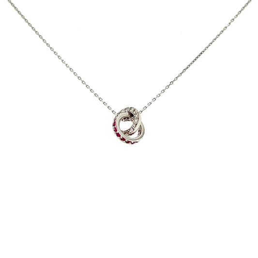 Double Loop Necklace Ruby 0.1/0.1ct