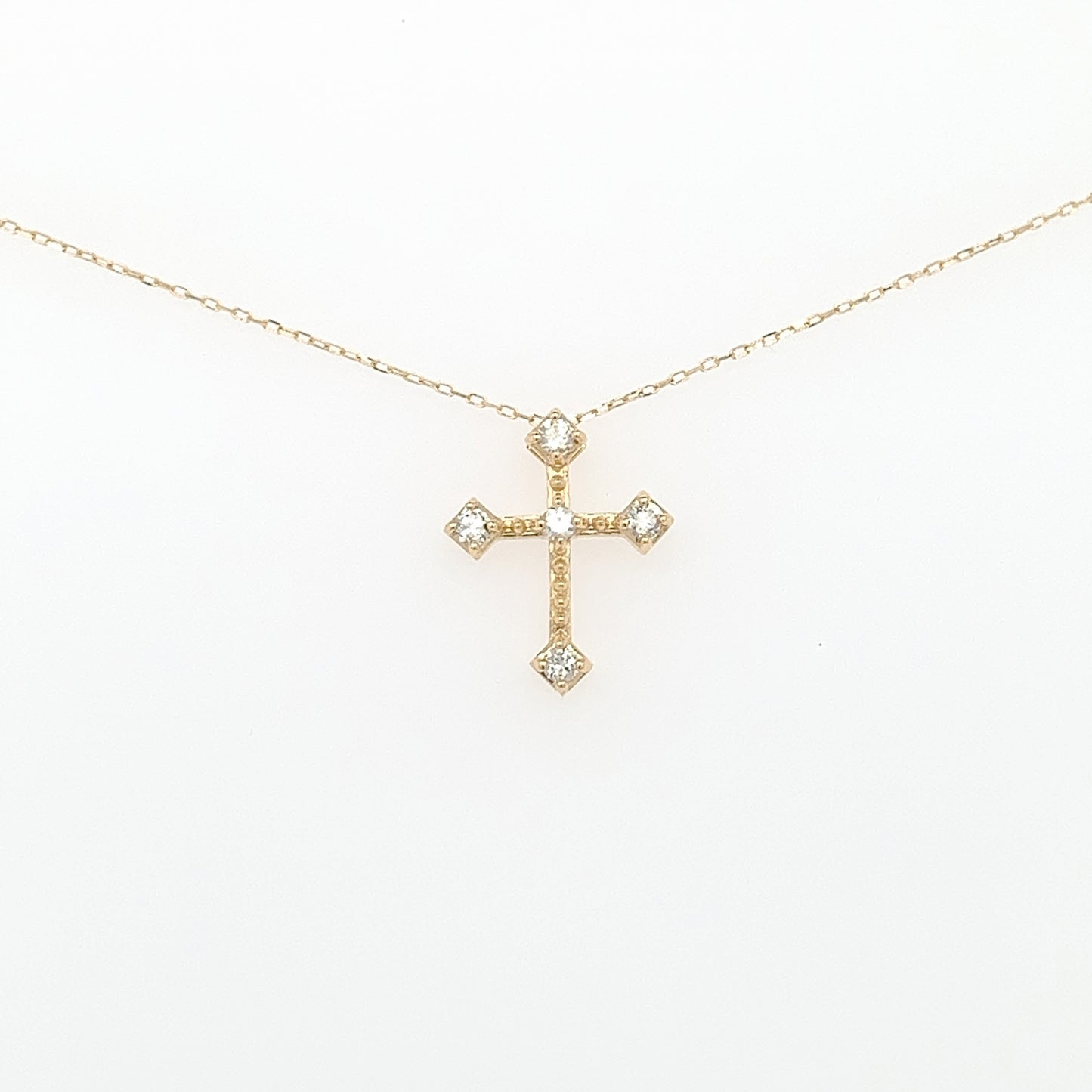 Four pointed Cross Necklace 0.1ct