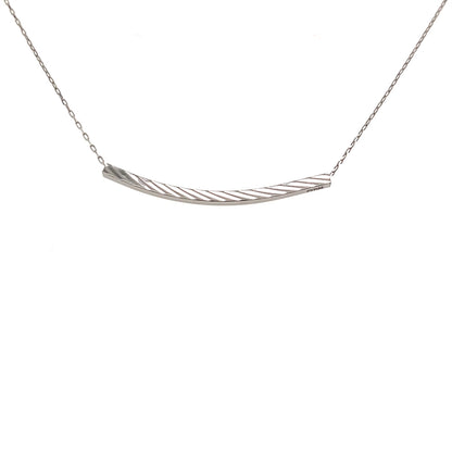 Gold Ripple Long Smile Necklace