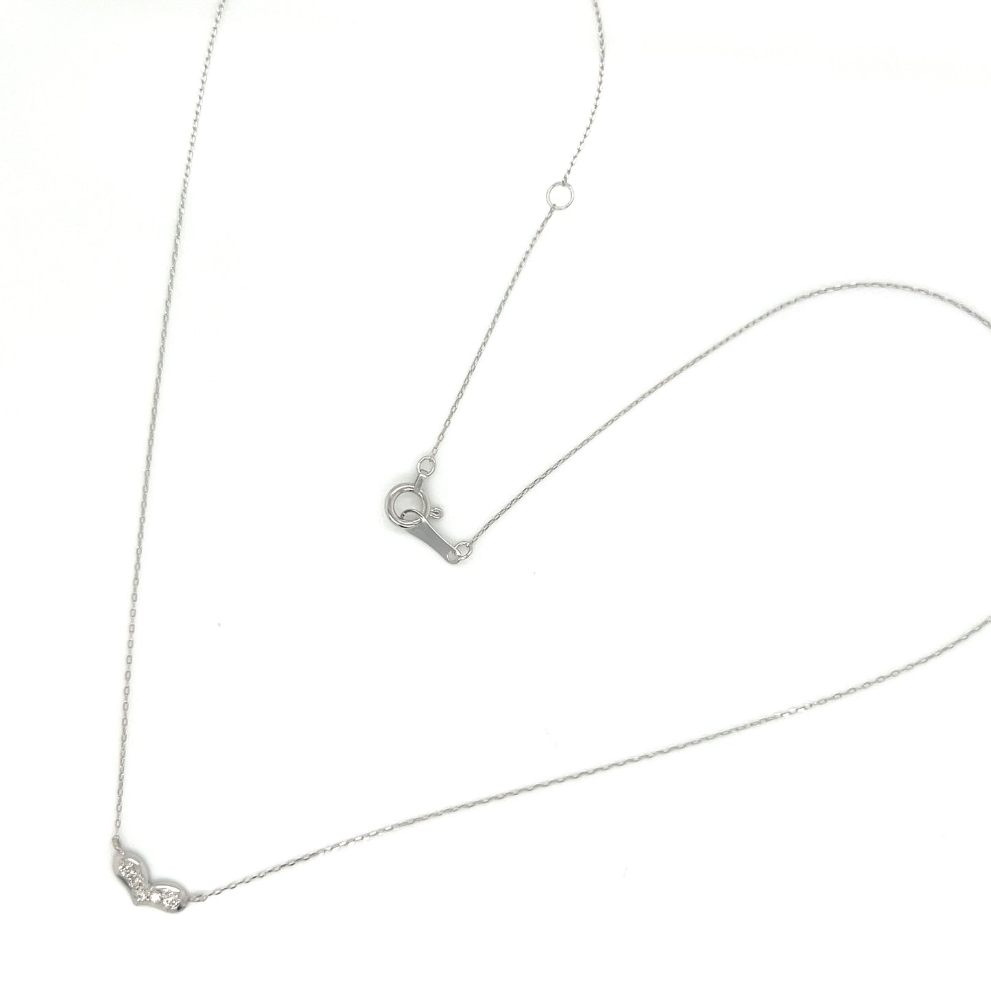 Flat Heart Necklace 0.05ct