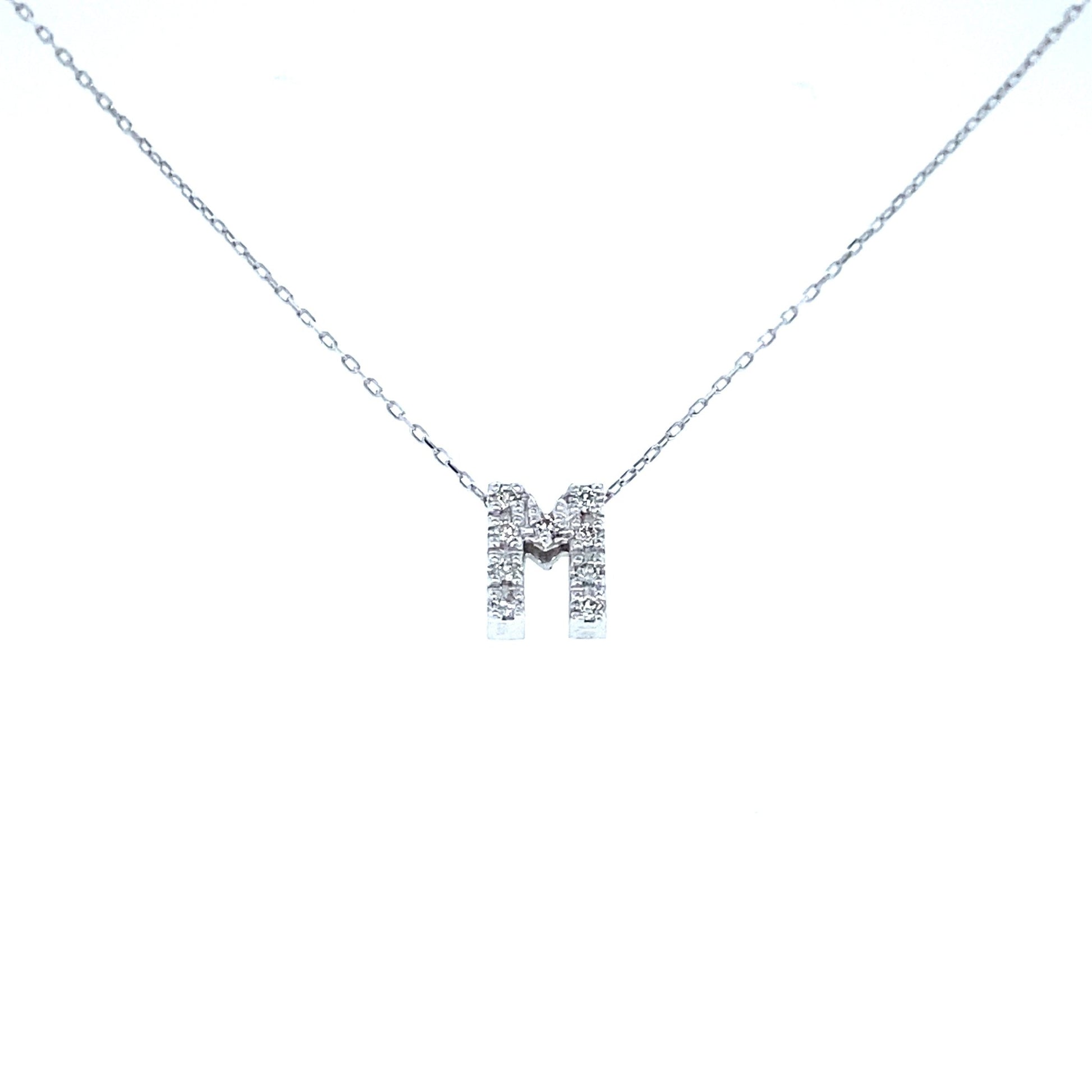 Initial M Necklace 0.06ct - JMW Jewelry Wholesale