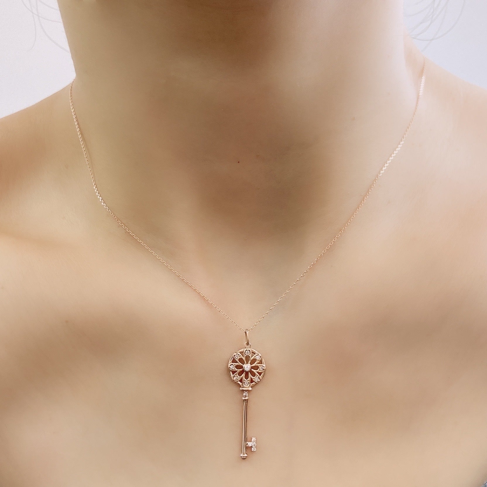 Key Necklace 0.08ct - JMW Jewelry Wholesale