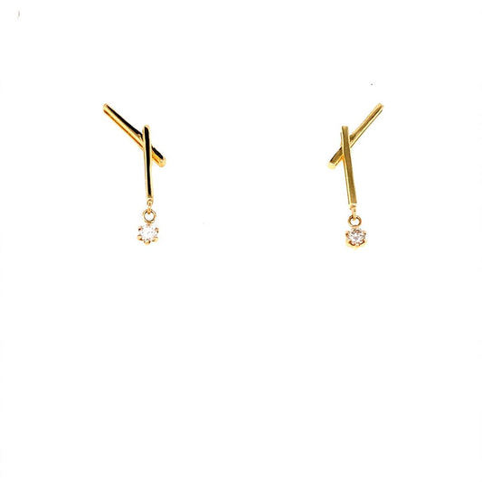 Line Earrings Y 0.08ct - JMW Jewelry Wholesale