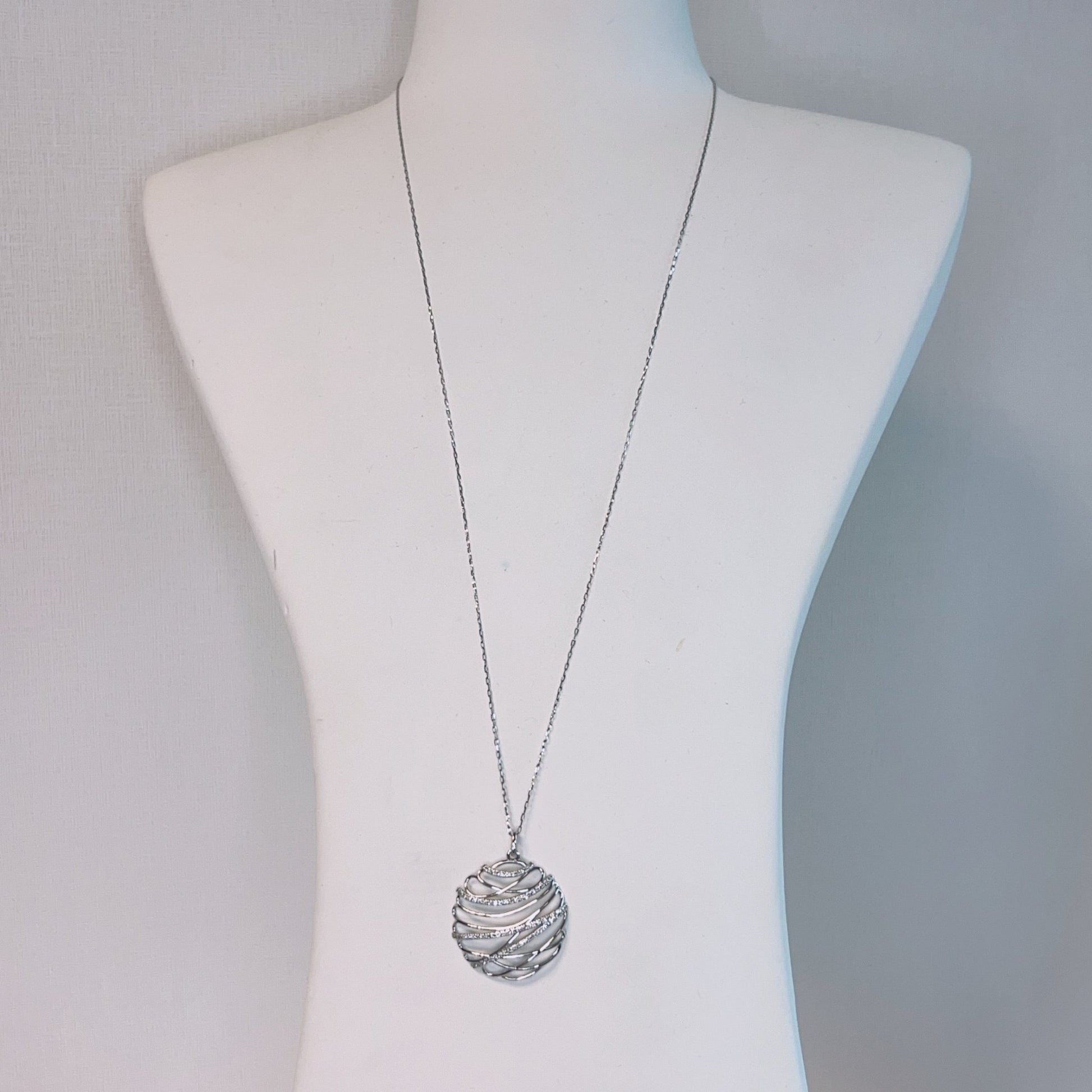 Long Hollow Round Necklace 0.4ct - JMW Jewelry Wholesale