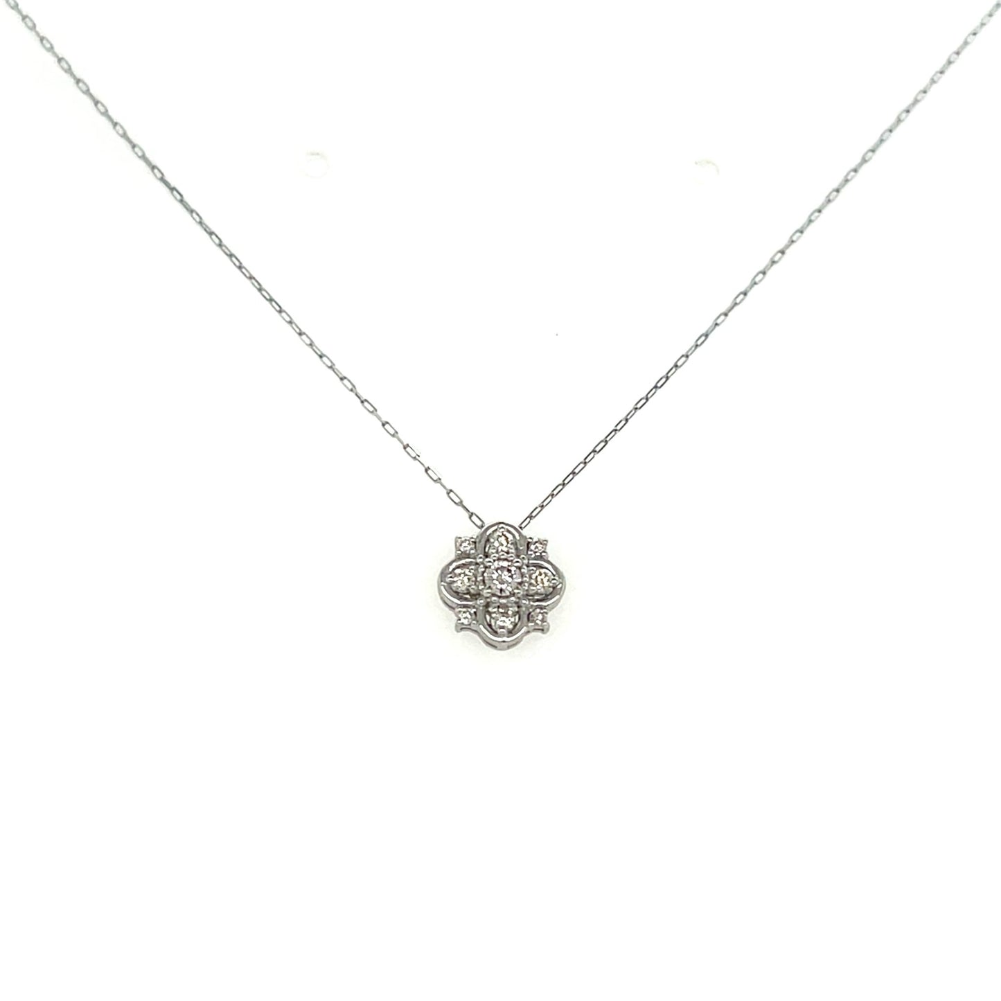 Natural Pink Dia 5 Dia Flower Necklace 0.01/0.08ct - JMW Jewelry Wholesale