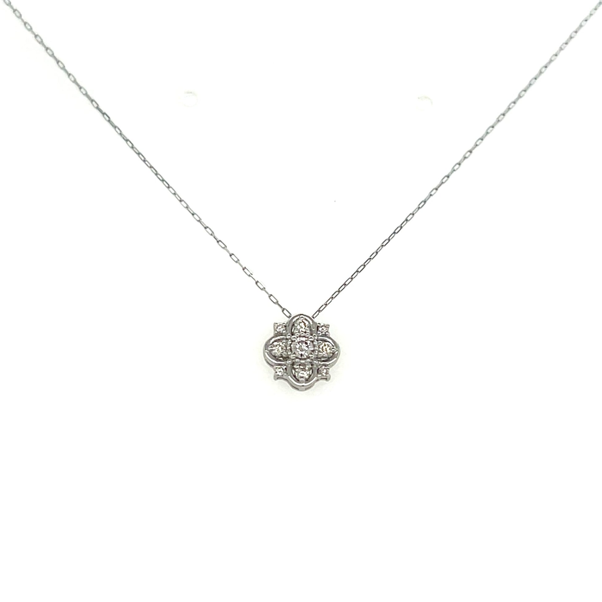 Natural Pink Dia 5 Dia Flower Necklace 0.01/0.08ct - JMW Jewelry Wholesale