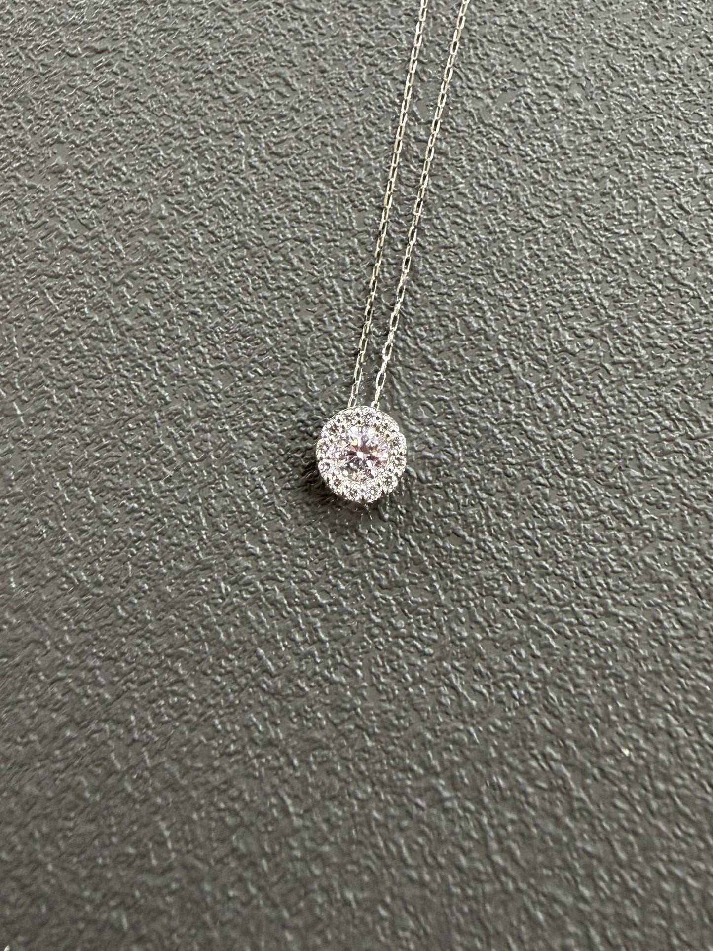 Natural Pink Diamond Halo Necklace 0.13/0.06ct - JMW Jewelry Wholesale