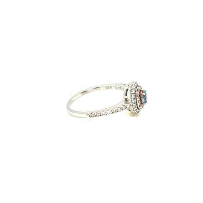 Oval Shape Aquamarine Pave ring 0.14/0.34ct - JMW Jewelry Wholesale