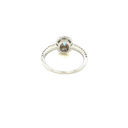Oval Shape Aquamarine Pave ring 0.14/0.34ct - JMW Jewelry Wholesale