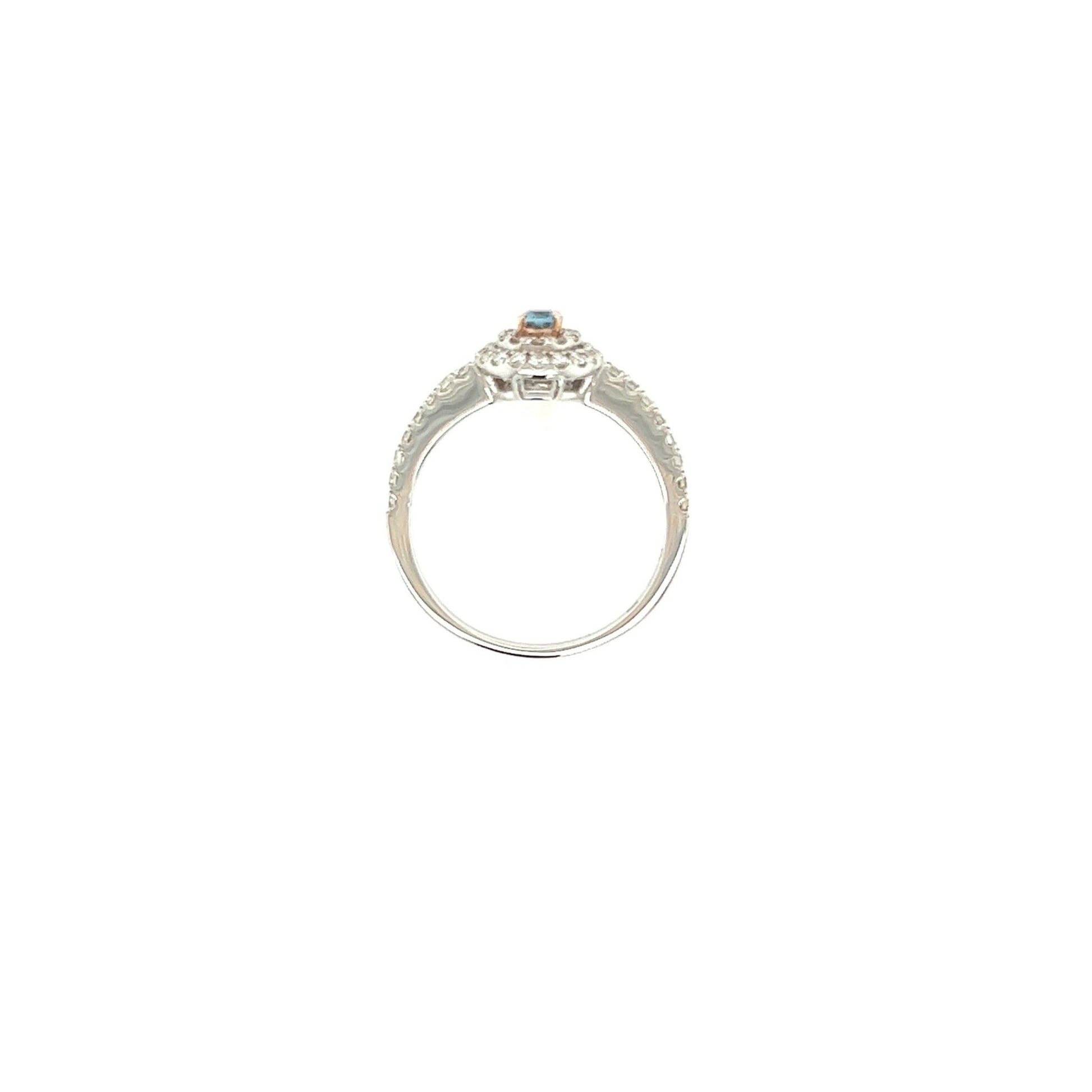 Oval Shape Aquamarine Pave ring 0.14/0.34ct - JMW Jewelry Wholesale