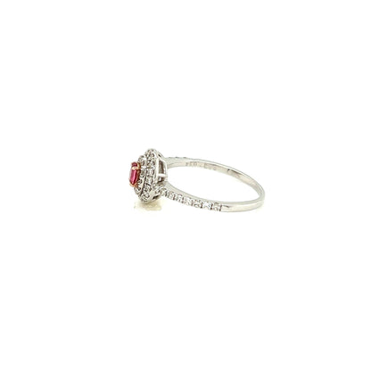 Oval Shape Pink Tourmaline Pave ring 0.14/0.34ct - JMW Jewelry Wholesale