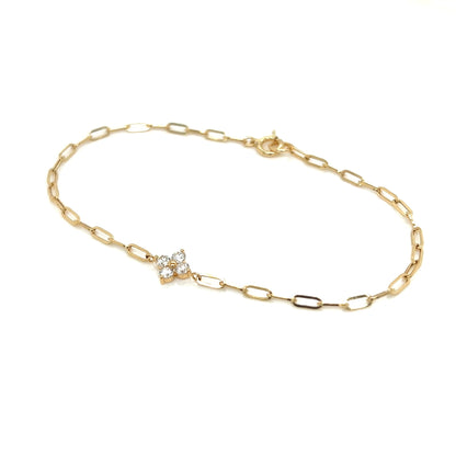 Paperclip Clover Bracelet 0.2ct - JMW Jewelry Wholesale