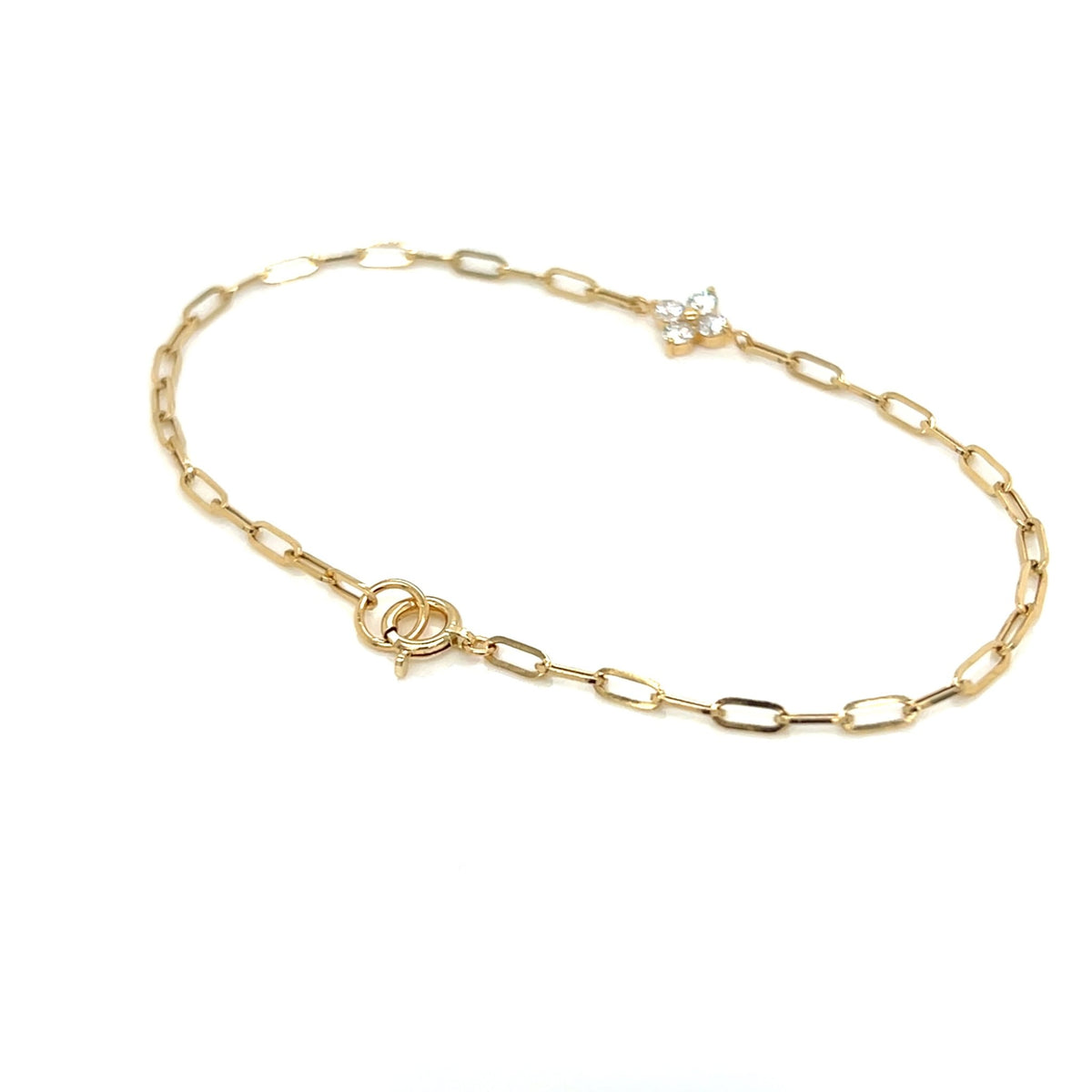 Paperclip Clover Bracelet 0.2ct - JMW Jewelry Wholesale