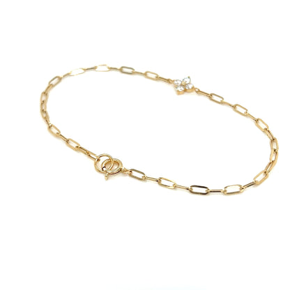 Paperclip Clover Bracelet 0.2ct - JMW Jewelry Wholesale