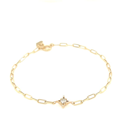 Paperclip Four tip star Bracelet 0.08ct - JMW Jewelry Wholesale