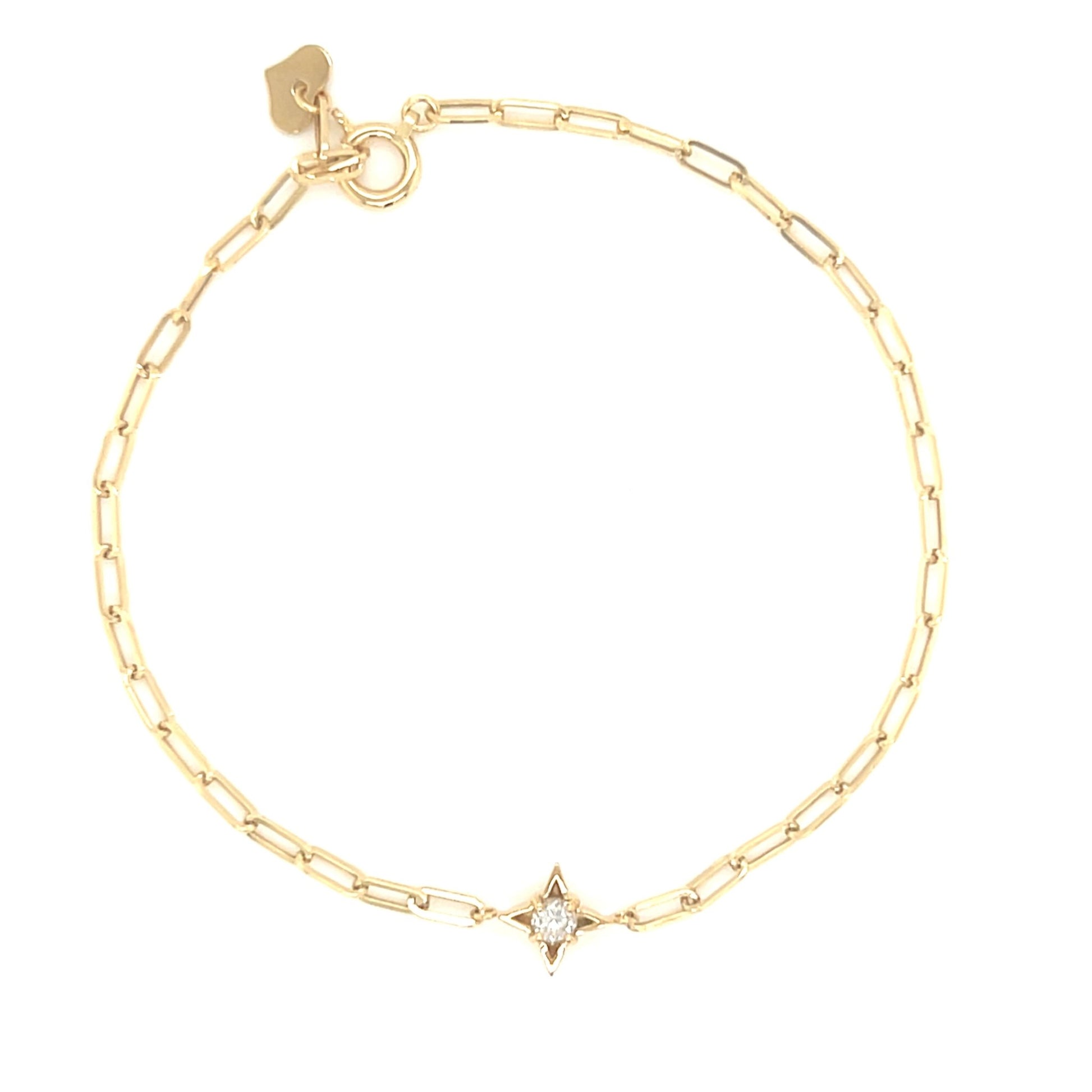 Paperclip Four tip star Bracelet 0.08ct - JMW Jewelry Wholesale