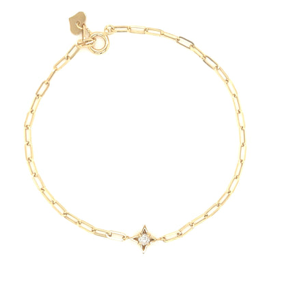Paperclip Four tip star Bracelet 0.08ct - JMW Jewelry Wholesale