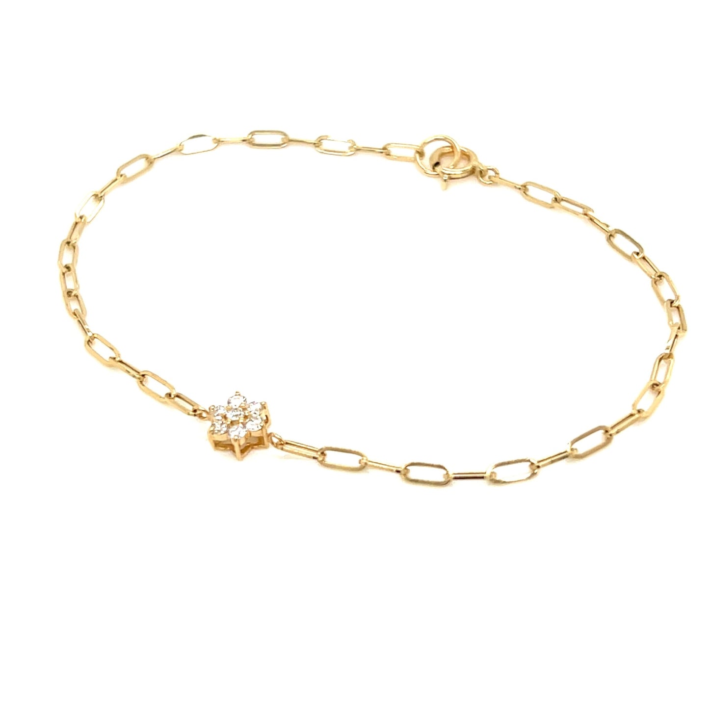 Paperclip Hexagram Flower Bracelet 0.15ct - JMW Jewelry Wholesale