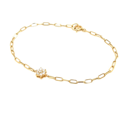 Paperclip Hexagram Flower Bracelet 0.15ct - JMW Jewelry Wholesale