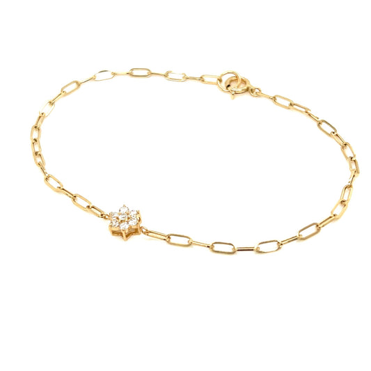 Paperclip Hexagram Flower Bracelet 0.15ct - JMW Jewelry Wholesale