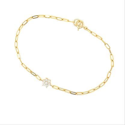 Paperclip Hexagram Flower Bracelet 0.15ct - JMW Jewelry Wholesale
