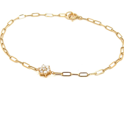 Paperclip Hexagram Flower Bracelet 0.15ct - JMW Jewelry Wholesale