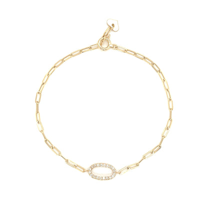 Paperclip Hollow Oval Bracelet 0.1ct - JMW Jewelry Wholesale