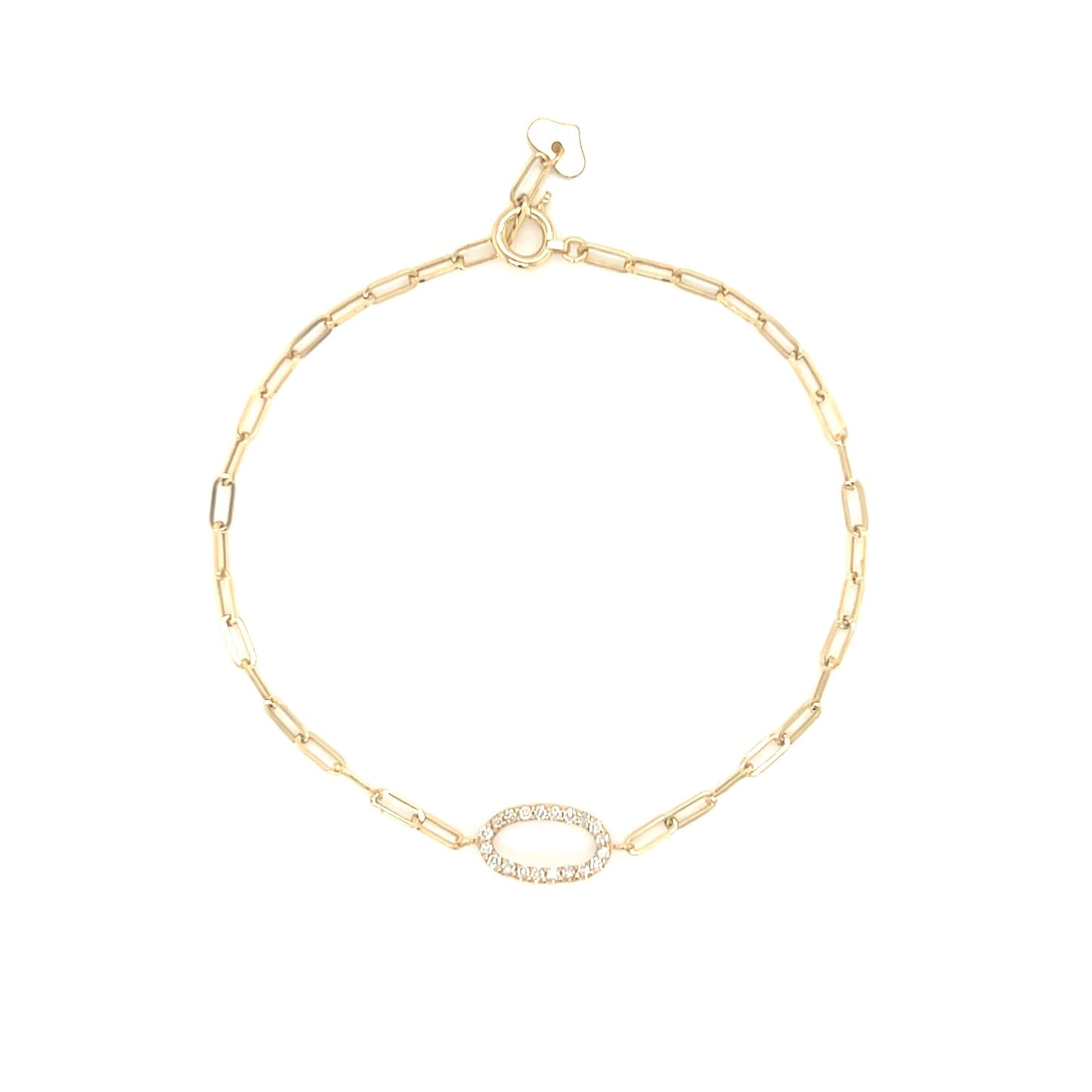 Paperclip Hollow Oval Bracelet 0.1ct - JMW Jewelry Wholesale