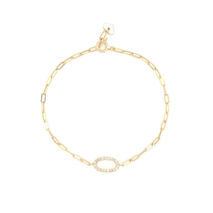 Paperclip Hollow Oval Bracelet 0.1ct - JMW Jewelry Wholesale