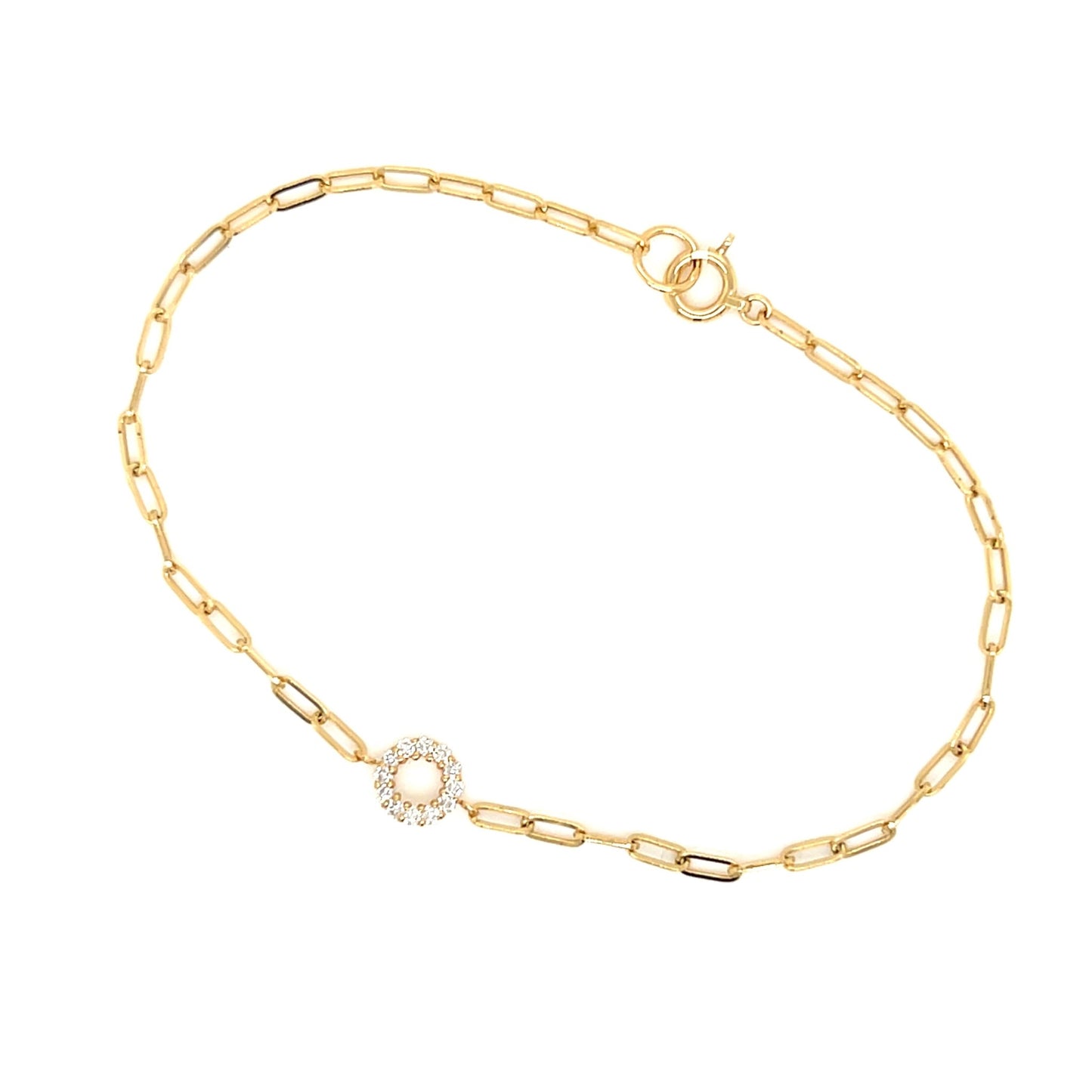 Paperclip Hollow Round Bracelet 0.1ct - JMW Jewelry Wholesale