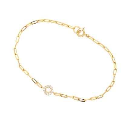 Paperclip Hollow Round Bracelet 0.1ct - JMW Jewelry Wholesale