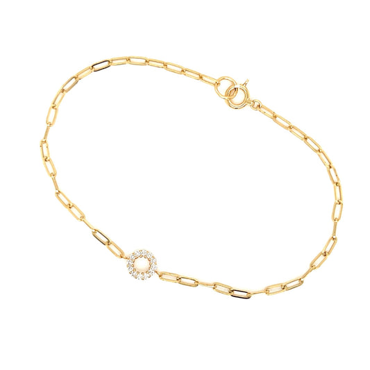 Paperclip Hollow Round Bracelet 0.1ct - JMW Jewelry Wholesale