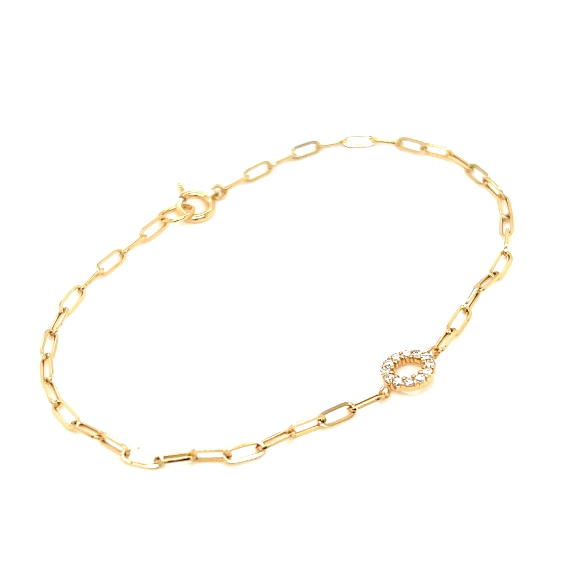 Paperclip Hollow Round Bracelet 0.1ct - JMW Jewelry Wholesale