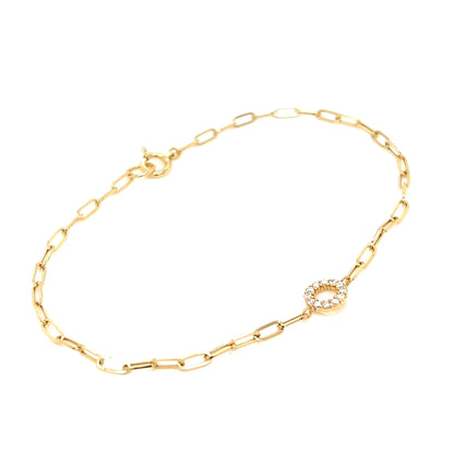 Paperclip Hollow Round Bracelet 0.1ct - JMW Jewelry Wholesale
