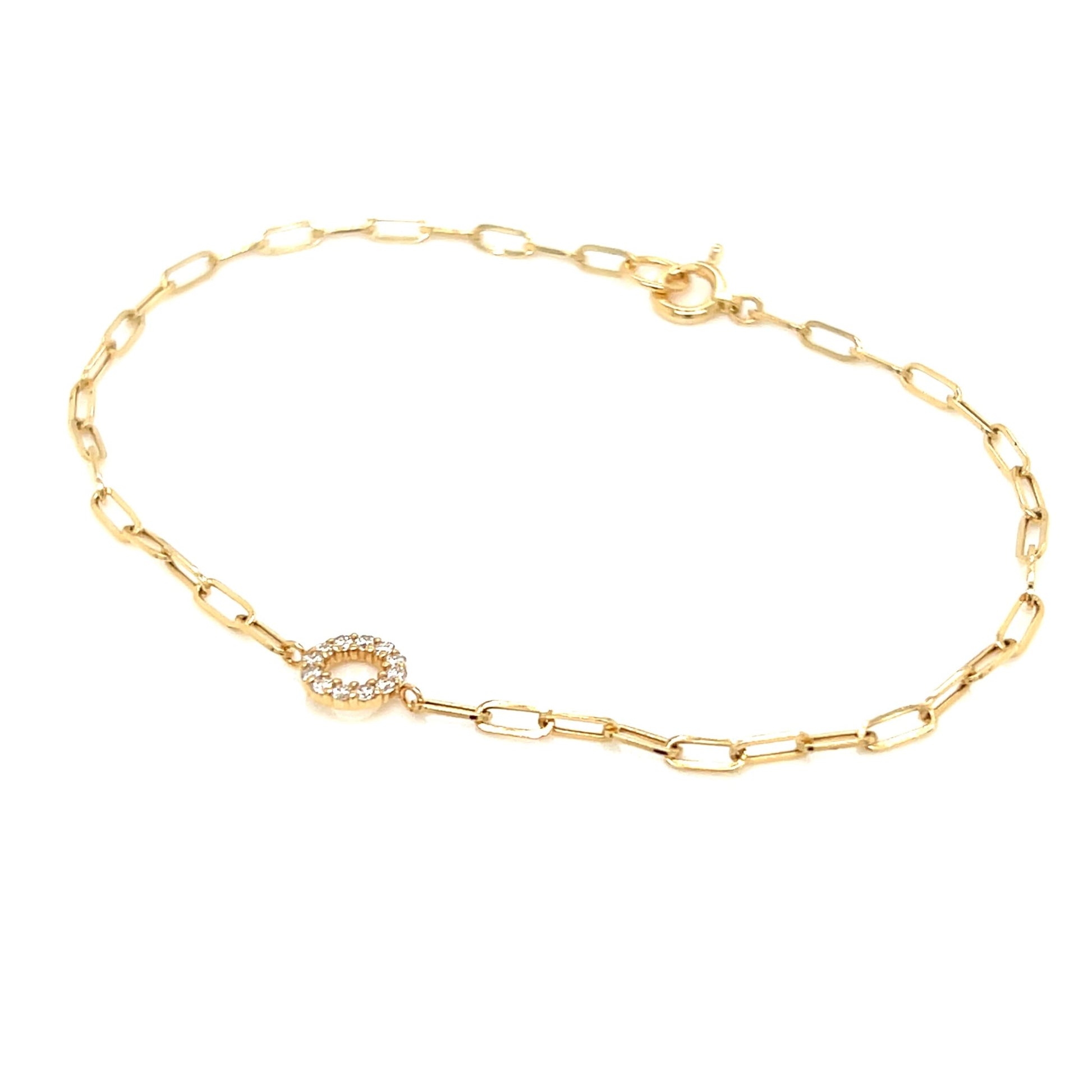 Paperclip Hollow Round Bracelet 0.1ct - JMW Jewelry Wholesale