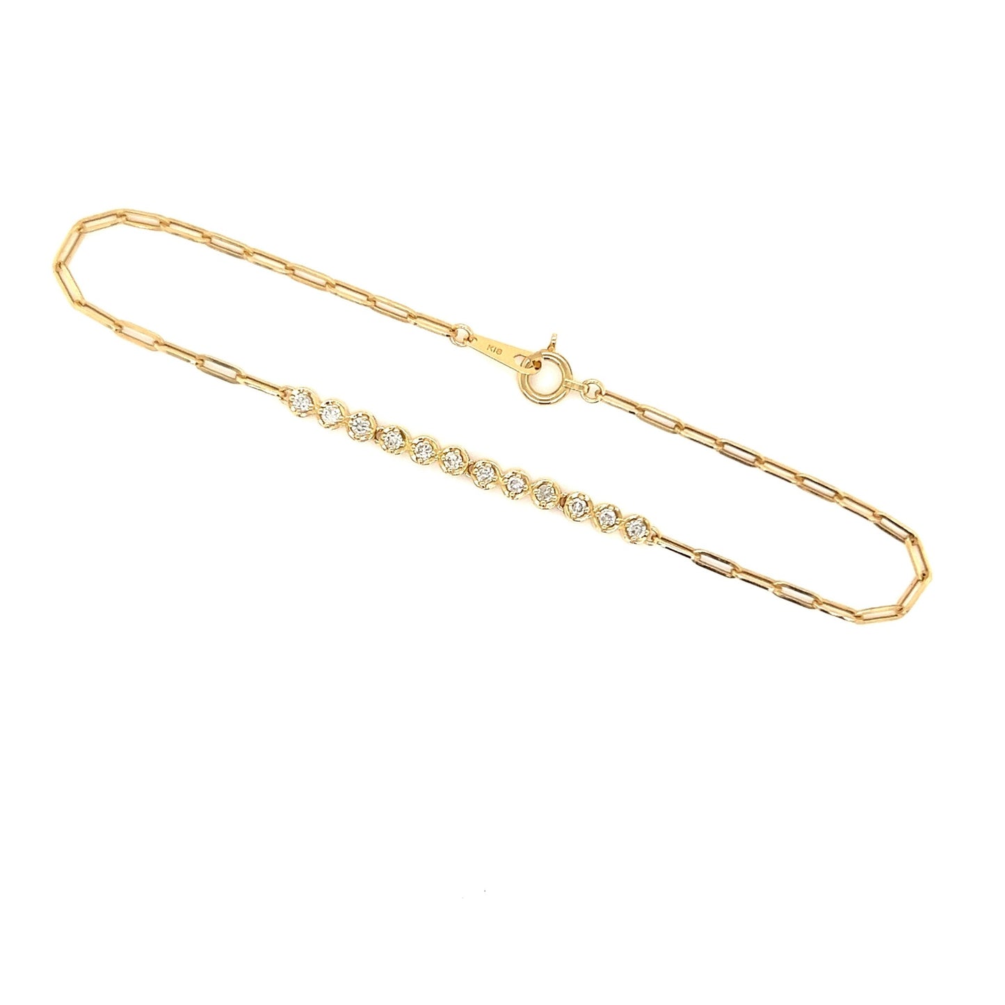 Paperclip Row Bracelet 0.2ct - JMW Jewelry Wholesale