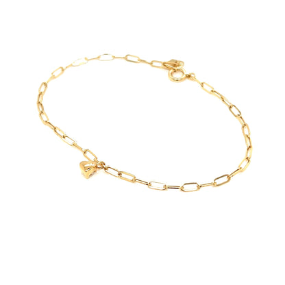 Paperclip Single Dia Heart Bracelet 0.07ct - JMW Jewelry Wholesale