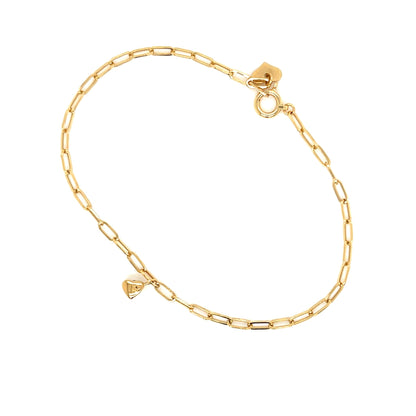 Paperclip Single Dia Heart Bracelet 0.07ct - JMW Jewelry Wholesale