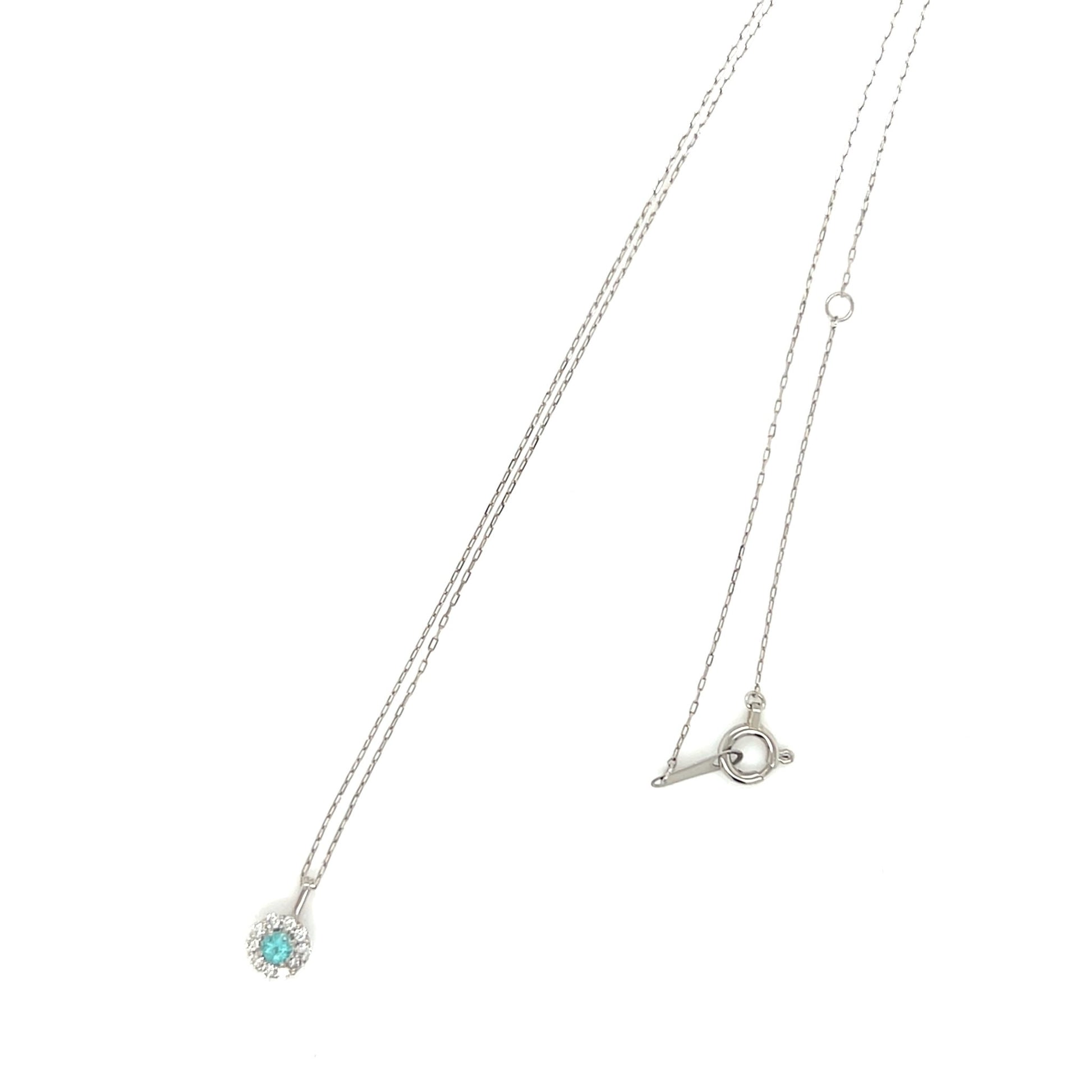 Pariba Tourmaline Round Flower Necklace 0.05/0.06ct - JMW Jewelry Wholesale