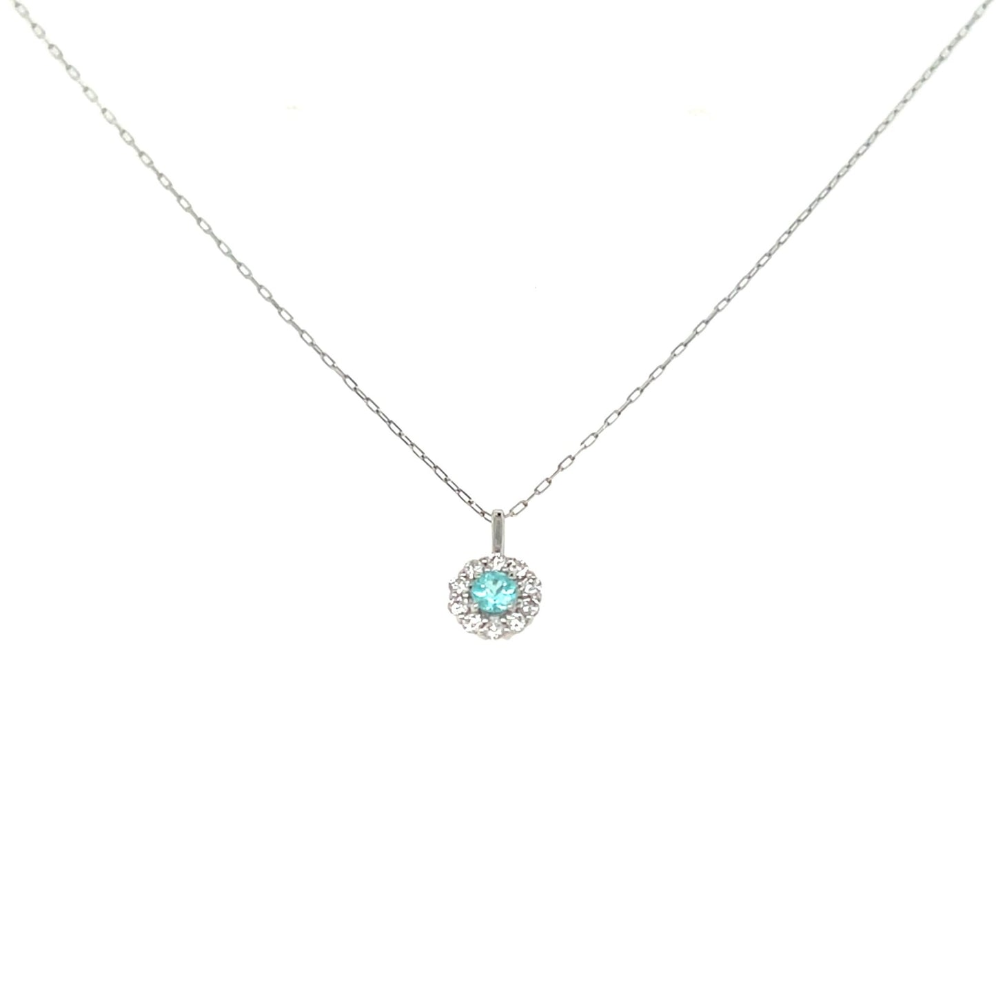 Pariba Tourmaline Round Flower Necklace 0.05/0.06ct - JMW Jewelry Wholesale