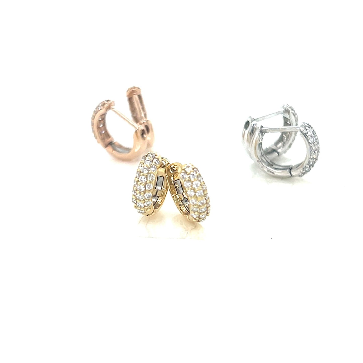 Pave Hoop Earrings 0.2ct - JMW Jewelry Wholesale