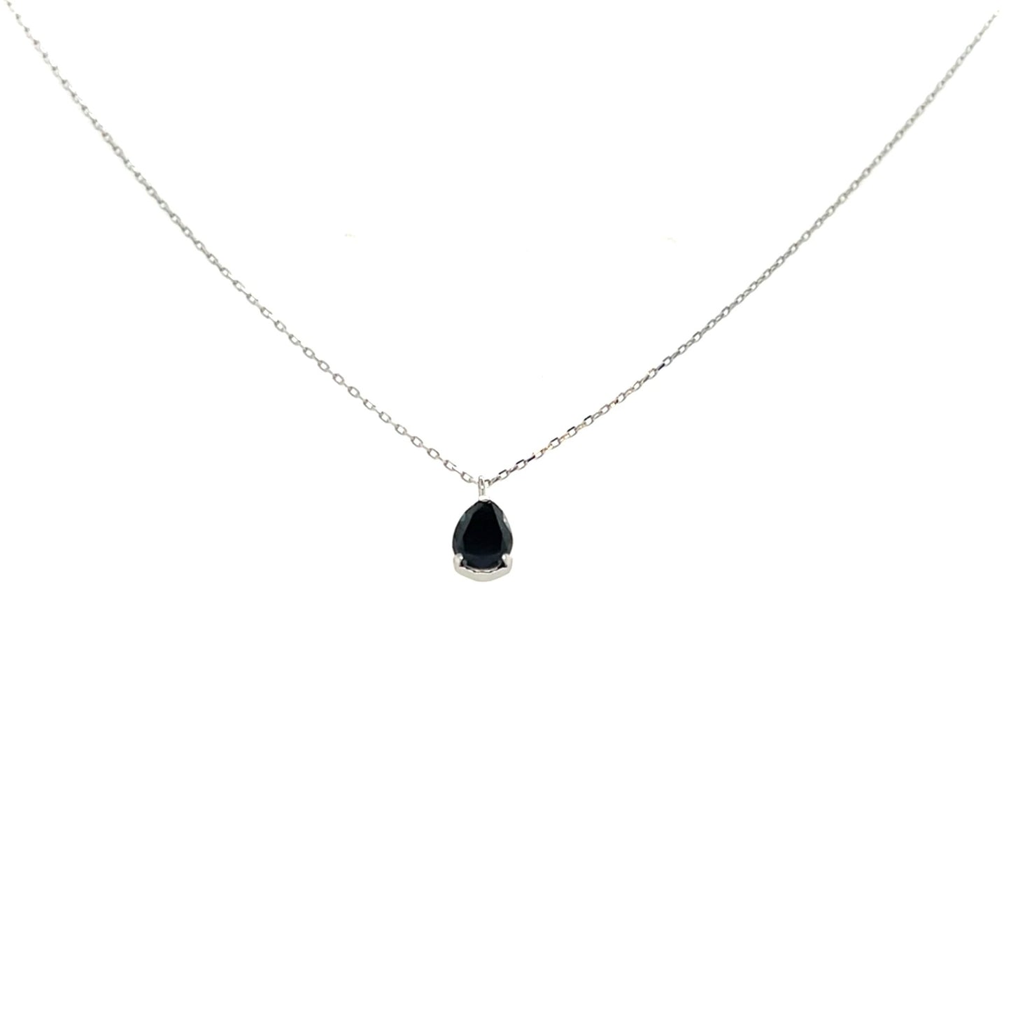 Pear cut Black Diamond Necklace 0.4ct - JMW Jewelry Wholesale