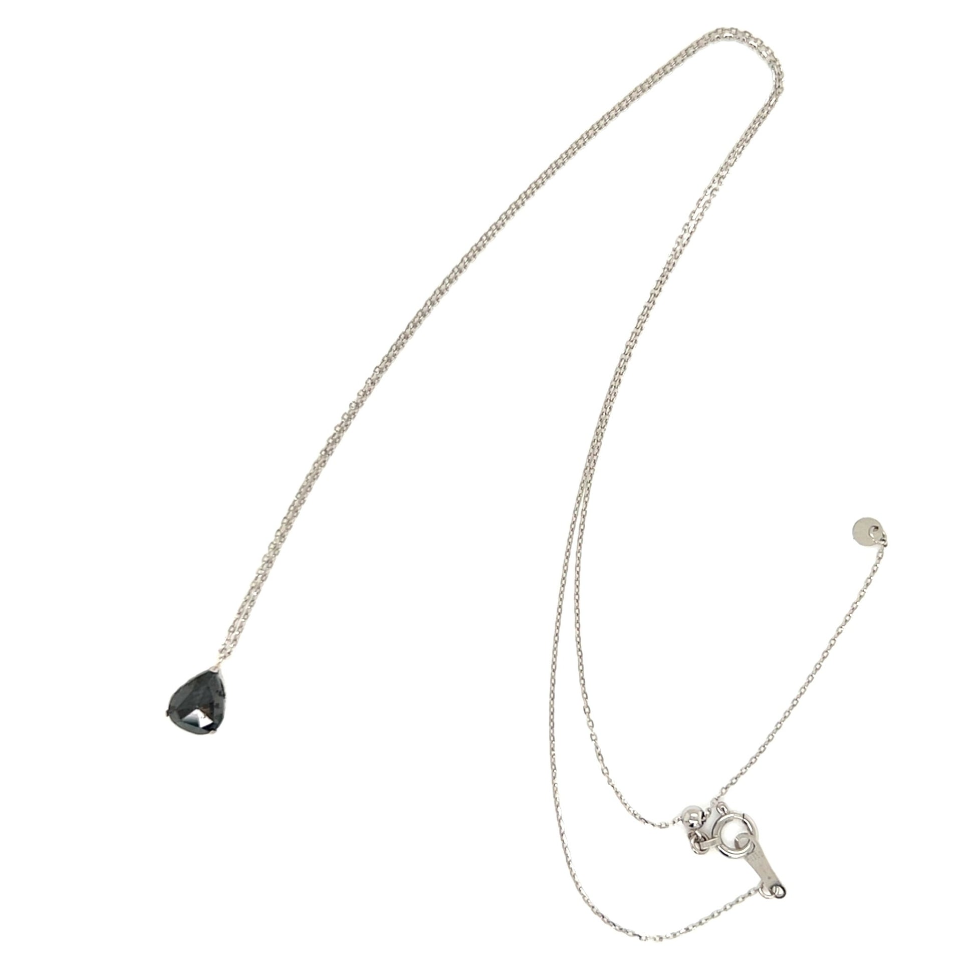 Pear cut Black Diamond Necklace 0.8ct - JMW Jewelry Wholesale