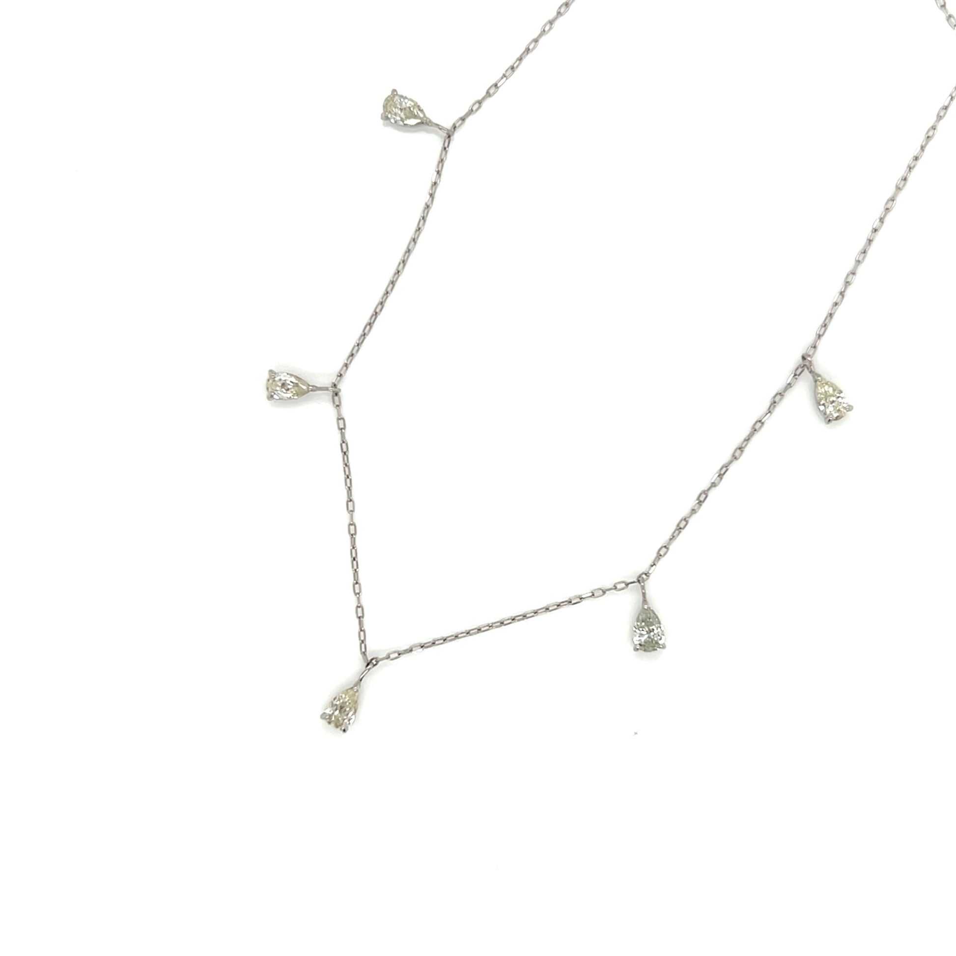 Pear Shaped Station Necklace 0.7ct - JMW Jewelry Wholesale