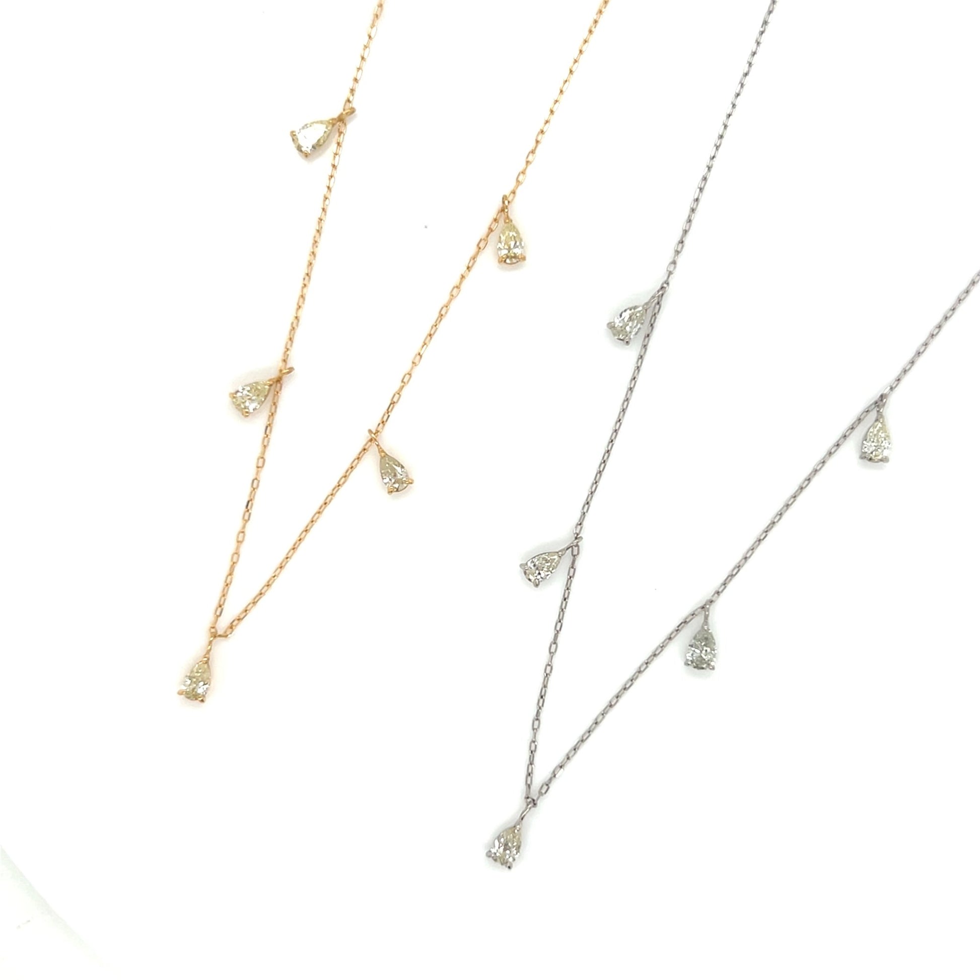 Pear Shaped Station Necklace 0.7ct - JMW Jewelry Wholesale