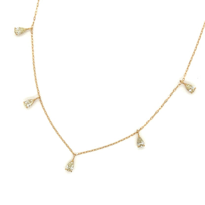 Pear Shaped Station Necklace 0.7ct - JMW Jewelry Wholesale